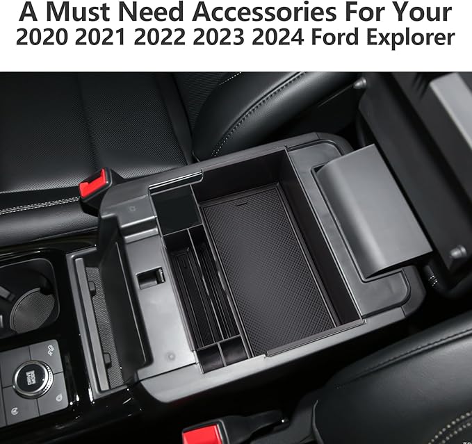 LUWU Ford Explorer Center Console Organizer 2020-2025 - Armrest Insert Tray (Black)