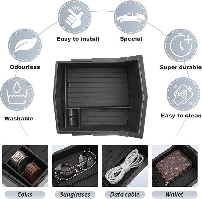 SKTU 2-Pack for 2025 2026 Subaru Forester Center Console Organizer for 2025 2026 Subaru Forester (Base/Premium/Sport/Limited/Touring) Console Tray Subaru Forester 2025 2026 Accessories Double Layers