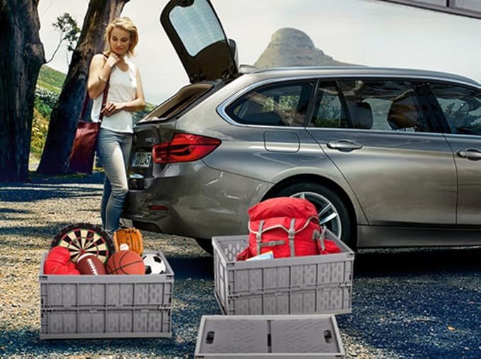 Car Trunk Callapsible Foldable Plastic Organizer Waterproof Kitchen Counter Toy Fruit Vegetable Organizer 31L