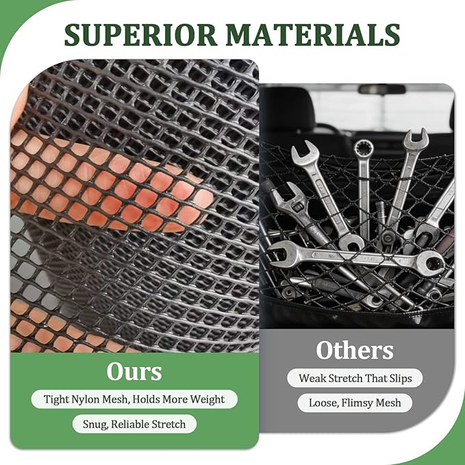 3-Layer Cargo Net for Chevrolet Colorado, GMC Canyon 2023-2026, Zipper Bag Truck Bed Net for Groceries, Heavy Duty Oxford Cargo Organizer Storage Nets with Carabiners