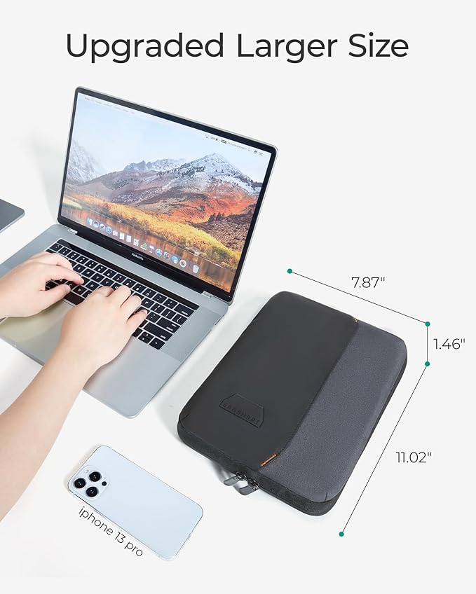 BAGSMART Electronics Travel Organizer Case for 10.2 Inch Tablets, Tech Pouch Essentials for Power Bank, SD Cards, Cord and Cable Storage Bag, Grey