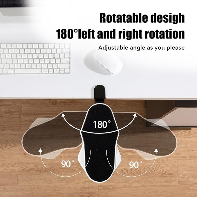 Computer Arm Rest for Desk, 180° Adjustable Rotating Desk Extender Tray, 90° Foldable Elbow Arm Support, Ergonomic Desk Arm Wrist Rest Shelf for Home and Office