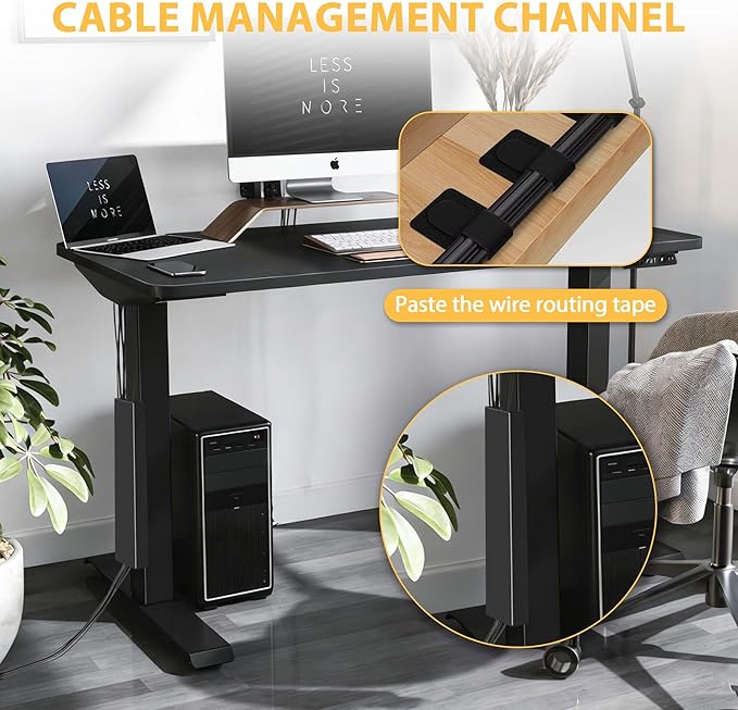 2 Pack Steel Magnetic 14-Inch Cable Management Channels for Under Desk Leg, No Drill Cord Organizer Cover & Wire Hider Cover with Adhesive Cable Tie, Cable Organizer Kit for Home Office & Gaming Desk