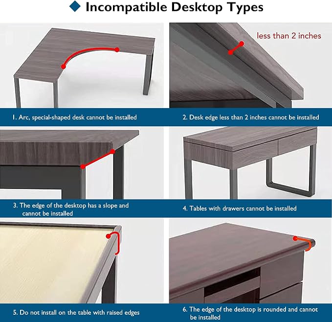 BONTEC Ergonomic Desk Extender Tray, 9.5"x9.1" Table Mount Arm Wrist Rest Shelf, 90° Foldable Elbow Support, Clamp on Computer Arm Rest for Desk, Office & Home Use, Durable & Easy to Install
