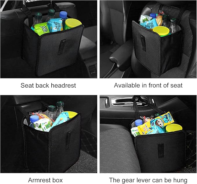 KVAEY Car Trash Can, Oxford Cloth Foldable Garbage Bin Waterproof Auto Trash Bag Organizer, Multipurpose Leak-Proof Large Capacity Hanging Garbage Can Storage Bag for Car Seat (Upgraded)
