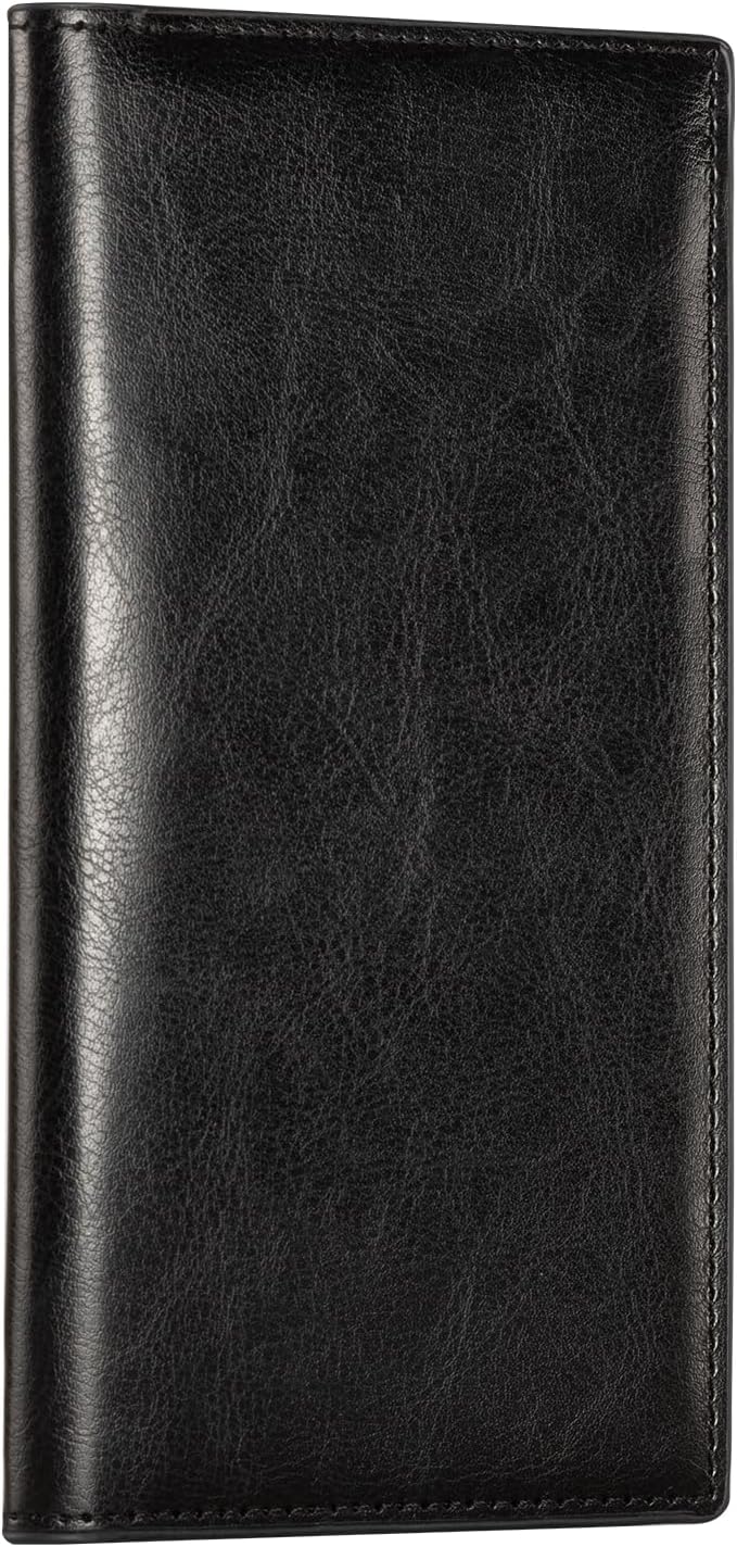 CoBak Checkbook Cover - RFID Blocking, Classic Design for Personal and Business Checks, Slim Durable PU Leather Case