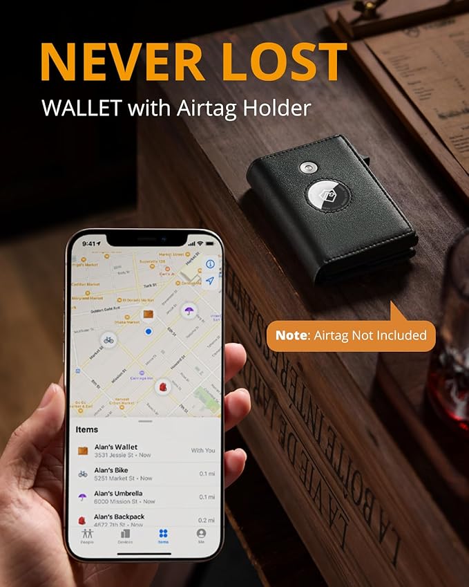 YESIIW Credit Card Holder Wallet for Men RFID Blocking Slim Minimalist Metal Wallet with Money Pocket Contactless Card Protector