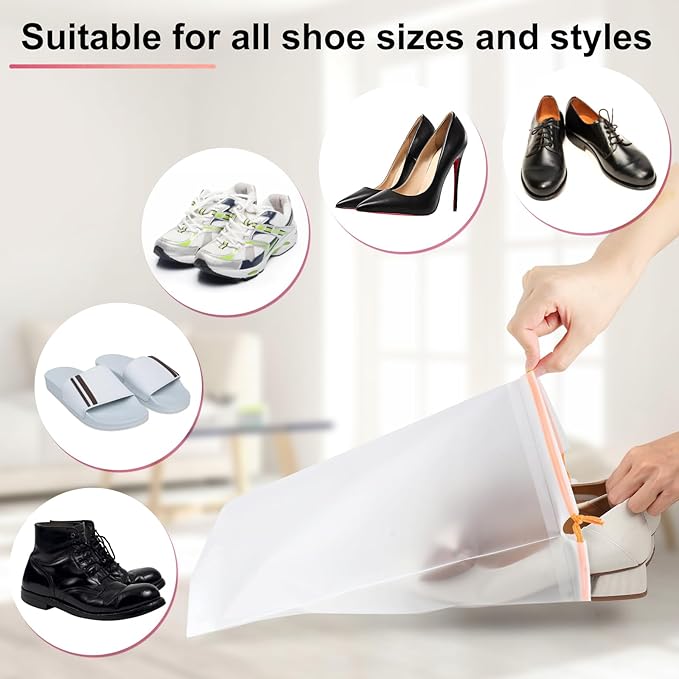 vivinin 18-Pack Shoe Bags for Travel, 11.8in x 15.7in Travel Shoe Bags for Packing, Travel Bag for Shoes, Storage Bags for Men and Women