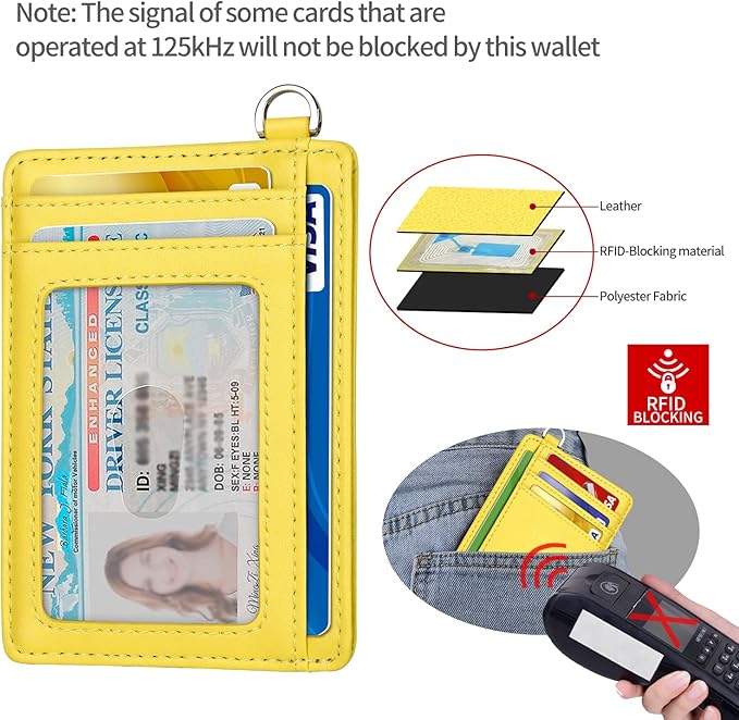 EcoVision Slim Minimalist Front Pocket Wallet, RFID Blocking Credit Card Holder Wallet with Detachable D-Shackle for Men Women