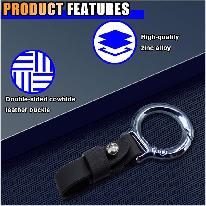GLSOWEE Carabiner Key Ring Clip, Car Fob Key Keychain Holder Car Keychain Clip for Men Women, Key Ring Belt Holder (Black)