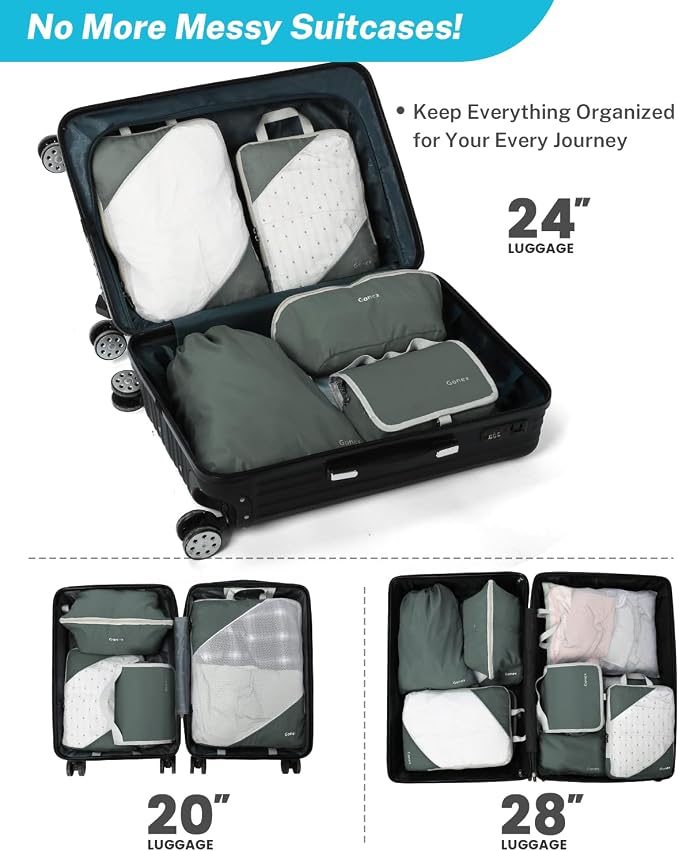 Compression Packing Cubes, Gonex Extensible Storage Mesh Bags Organizers