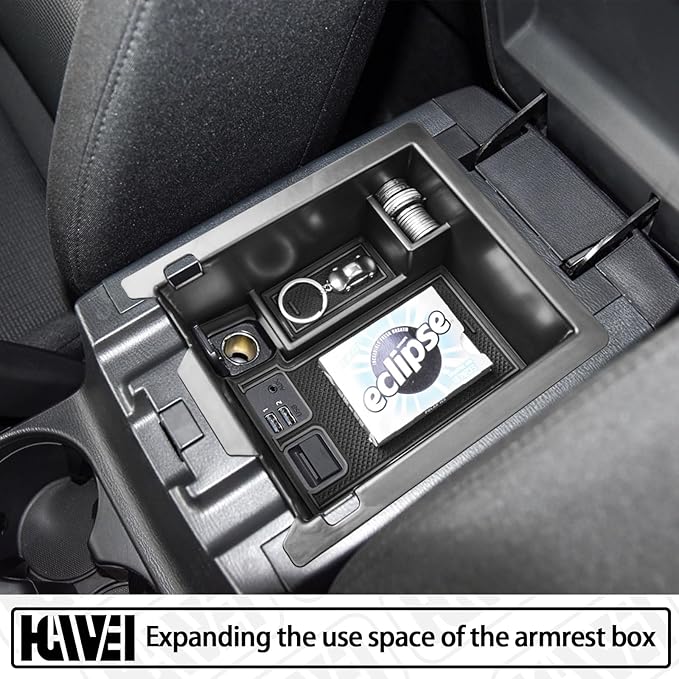 HGWEI Center Console Organizer Compatible with Mazda CX-5 2017 2018 2019 2020 2021 2022 2023 2024 2025 Accessories, Armrest Insert Tray Storage Coin Holder (Not for 2026), Black Trim