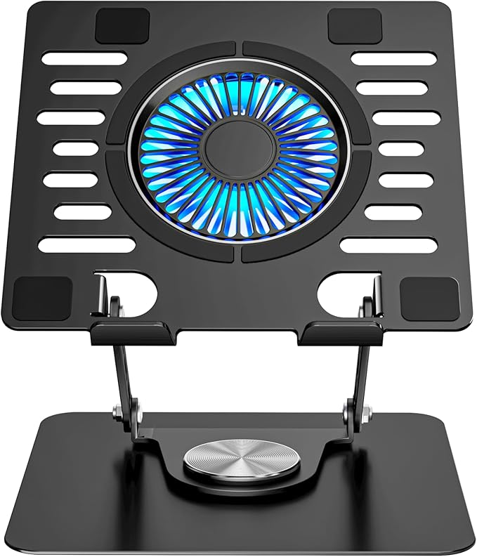 Laptop Stand with 360 Rotating Base, Adjustable Height Up to 10",Ergonomic Aluminum Laptop Riser Holder Computer Stand for Laptop 10 14 15 17 Inches/All MacBook Air Pro