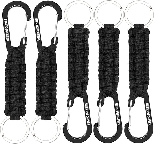 WEREWOLVES Paracord Keychain with Carabiner, Lanyard Clip for Keys
