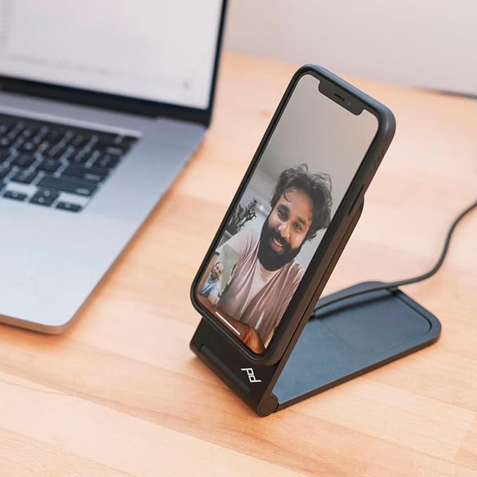 Peak Design Wireless Charging Stand, Black, Qi2 Charging, Grippy Silicone Base, Works with Peak Design Mobile Cases, MagSafe Compatible, for iPhone, Samsung and Google Pixel Phones