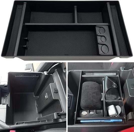 Compatible with Chevy Silverado 1500 Accessories/GMC Sierra 1500 2019-2022 Center Console Organizer Tray Fits for 2020-2023 Silverado/Sierra 2500 HD/3500 HD -Full Console Only (Upper Organizer)