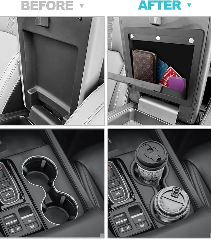 CDEFG 4PCS for 2023-2025 Honda Pilot Center Console Organizer 9-Inch Screen Organizer for 2023-2025 Honda Pilot Accessories Cup Holder Behind-Screen Dash Armrest Hidden Storage Box