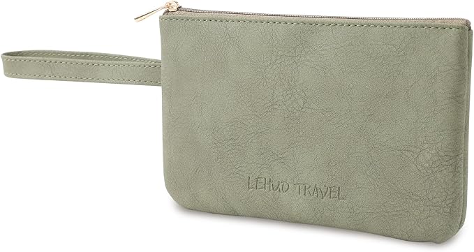 RIGHT AWAY Makeup Bag Travel Cosmetic Bag,Portable Make up Organizer With Handle,Small purse pouches Cell Phone Purse with Compartments for Women Girls（Green）