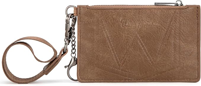 Montana West X Wrangler RFID Credit Card Holder Small Card Wallets for Women Slim Wallet Keychain Women Card Holder with Wristlet Strap