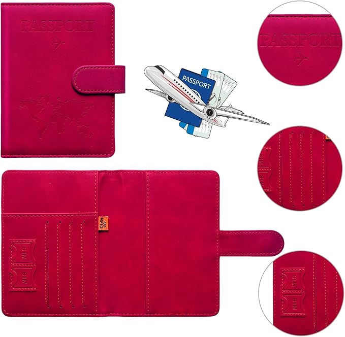 Passport Holder for Travel Women and Men RFID Passport Holder with Card Slots Holder Passport Case Passport cover Passport Wallet Travel Essentials and Accessories