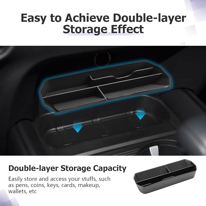 LUWU Center Console Organizer Compatible with Mazda CX50 CX-50 Accessories 2023 2024 2025 2026 Armrest Storage Box Organizer Tray Insert Tray Phone Holder Coins Box ABS Material, Black