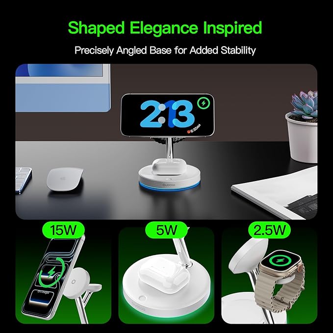 New 3 in 1 Charging Station for Apple Compatible with Magsafe Charger Stand for iPhone 17 16 15 14 13 12 Wireless Charging Station for AirPods Wireless Charger for iWatch Series