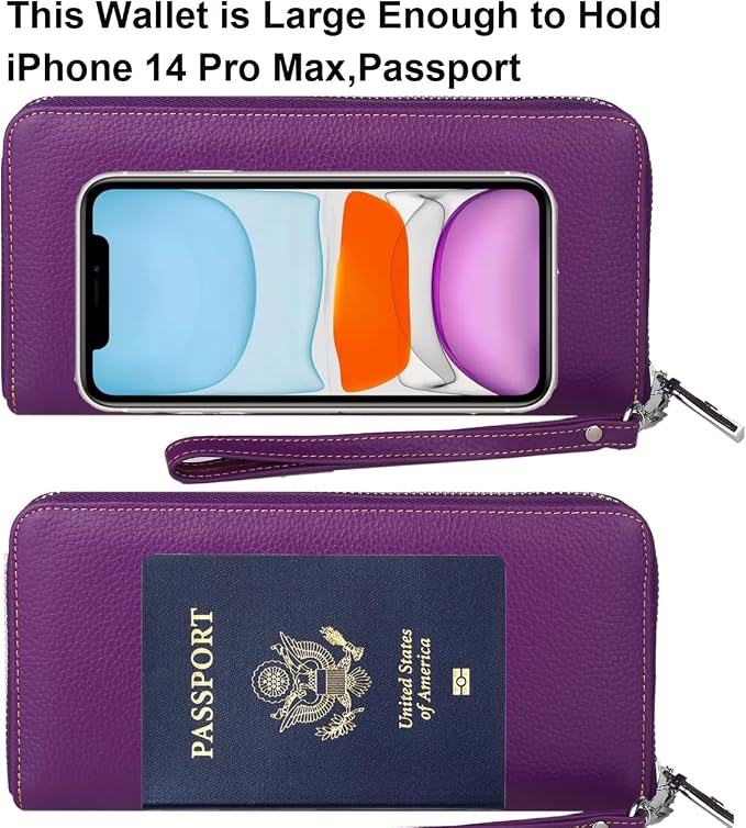 Lavemi Small Compact Women Wallet RFID Blocking Genuine Leather Bifold Purse with ID Windows