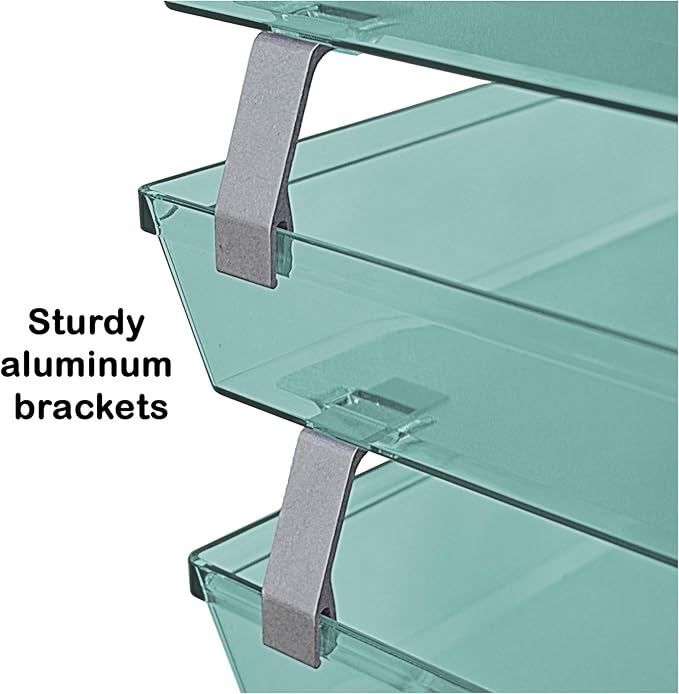 Acrimet Facility 3 Tier Letter Tray, Side Load, Letter Size/A4, Desktop File Organizer, Plastic (Clear Green Color)