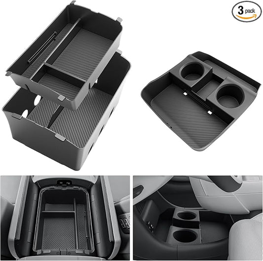 3Pack Palisade 2026 Tray 2026 Palisade Hybrid Calligraphy Center Floor Console Organizer for 2026 Hyundai Palisade Accessories Center Console Tray Middle Console Tray Arm Rest Lower Organizer 7 Seater