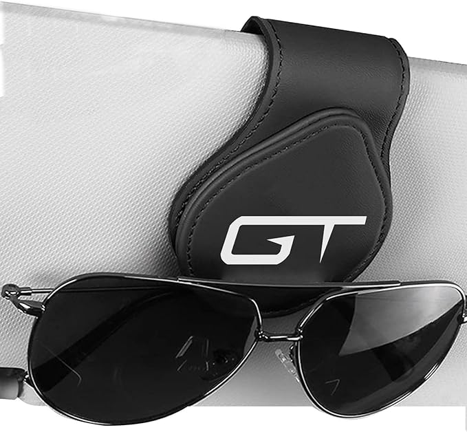 Car Sunglasses Holder for GT Car Sun Visor Leather Glasses Sunglass Clip Magnetic Eyeglass Hanger Mount Car Accessories Compatible with GT Car Owners
