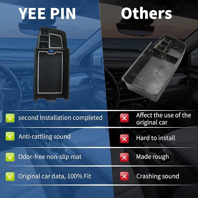 YEE PIN 2024 Bolt EUV Tray Bolt EV Center Console Tray 2023 Bolt EUV Center Console Organizer 2022 Bolt EV Center Console Organizer 2022 2023 2024 Bolt EV Accessories (White)