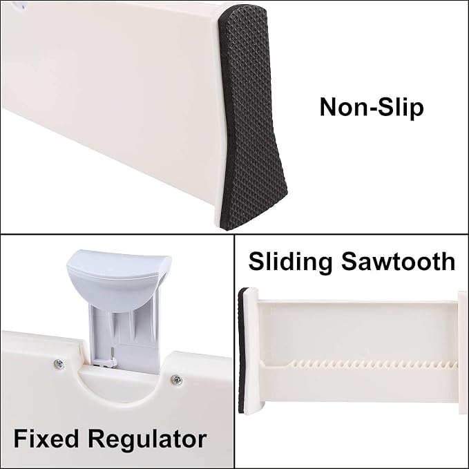 Drawer Dividers Set of 4, Adjustable 11"-17.3" Drawer Organizers, Expandable Dresser Drawer Separators Organizer Dividers for clothes, Kitchen, Drawer, Bathroom, Bedroom, Office