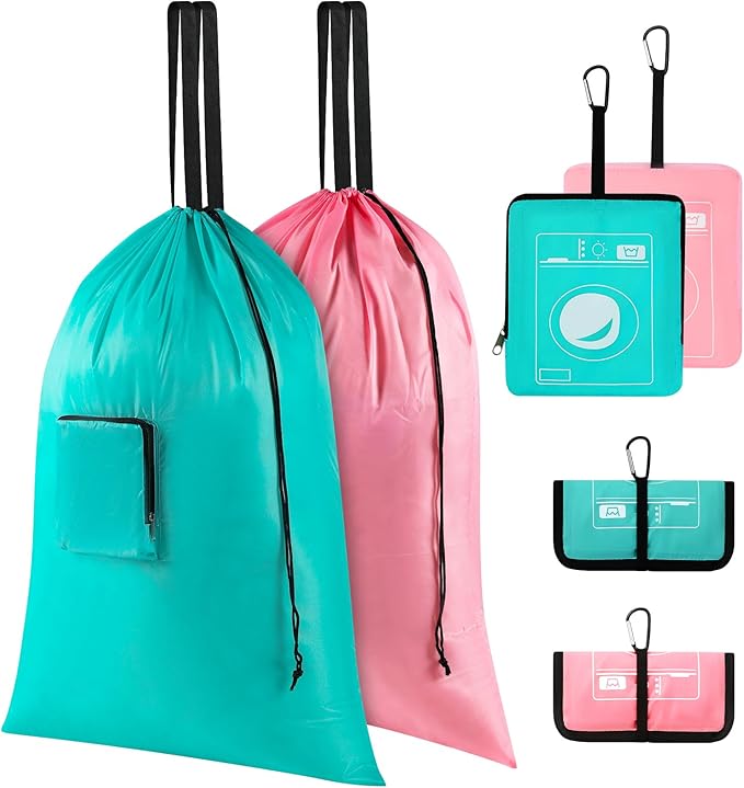 24" x 33" Extra Large Heavy Duty Laundry Bag With Handles, Travel Laundry Bag for Dirty Clothes,Traveling, Camp