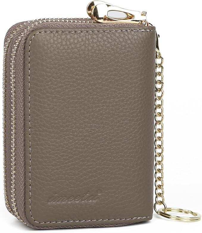 imeetu Rfid Credit Card Holder,Genuine Leather Businese Card Case,Rfid Blocking Wallet for Women & Men