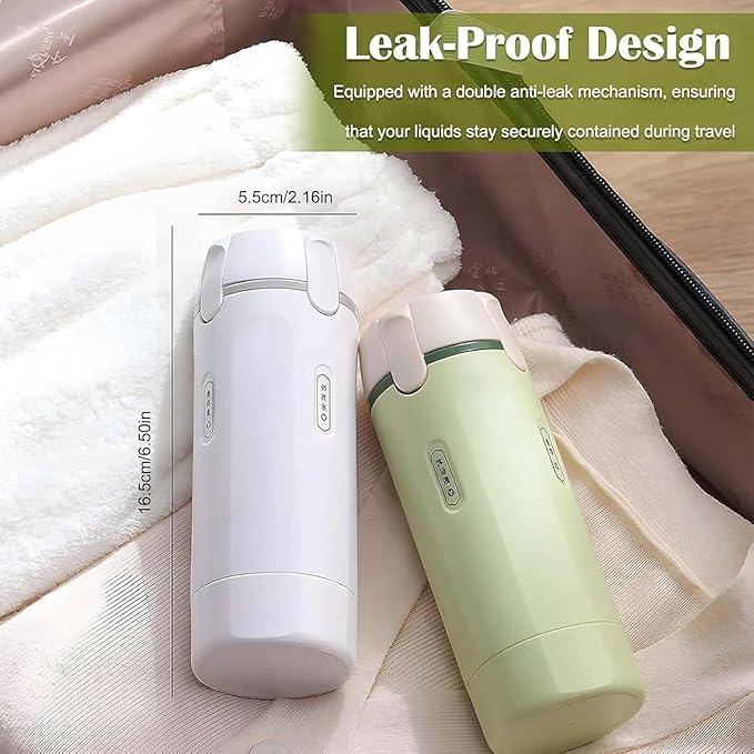 4 in 1 Travel Dispenser Set with 4 Pack 30ML Leak Proof Bottles for Toiletries, Portable Containers for Shampoo Lotion Conditioner Cream (White)