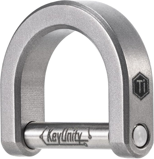 KeyUnity KA17 Titanium D Ring Key Shackle, U Shape Key Ring Horseshoe Clasp for Car Fob, DIY Leather Key Organizer Keychain