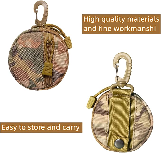 Small EDC Pouch EDC Bag Molle Pouch Tactical Wallet, Molle Accessories, Coin Pouch Coin Purse, Key Case, Tactical Keychain Pouch, Earphone Case, Military Gear Waterproof