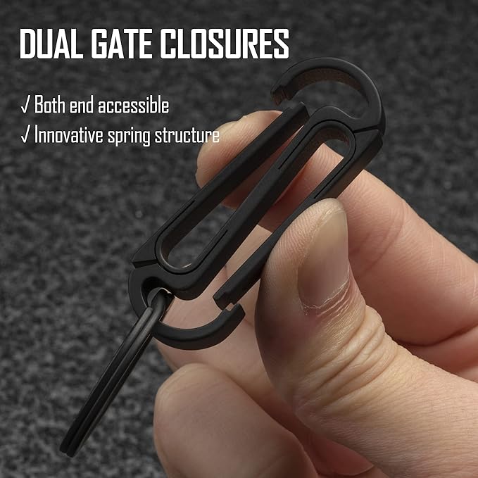 KeyUnity Titanium Key Holder Belt Clip, Double Side Carabiner Keychain For Men