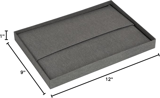 Bigso Karin KD Collapsible Storage Box with Labelframe for Easy Identification - Simple Assembly without Tools - Decorative Storage Boxes with Lids - 8.9in x 12.4in x 5.4in - Light Gray