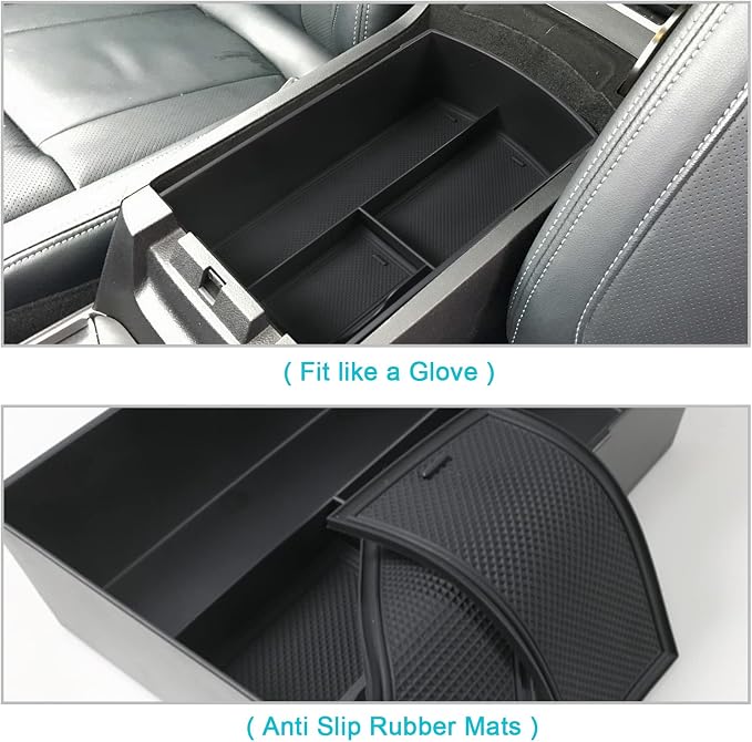 CDEFG for 2025 Ascent Center Console Organizer Tray for 2019-2024 2025 Subaru Ascent Accessories Middle Console Armrest Tray Storage Box Arm Rest Insert Coin Container (Black)