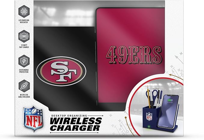 SOAR NFL Unisex Wireless Charging Stand and Desktop Organizer