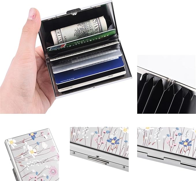 BONSYL® Credit Card Holder, RFID Blocking Slim Metal Credit Card Wallet, with Card Slots, for Women and Men. | RFID Blocking, Slim, 6 Card Slots