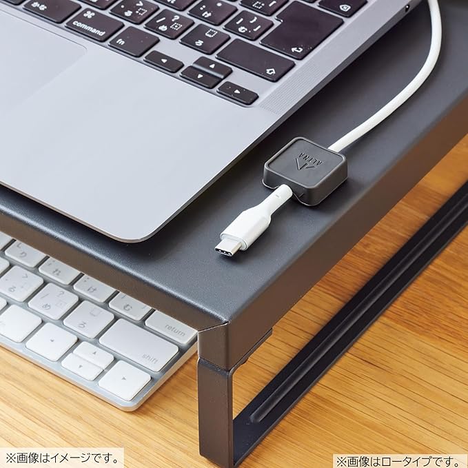 Lihit Lab A7338-124 Computer Stand, Monitor Stand, Desktop Stand, Width 23.2 inches (590 mm), With Drawer, Matte Black