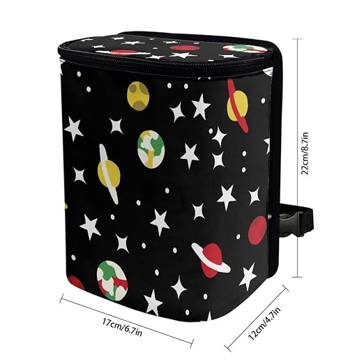 Car Rubbish Storage Reusable Car Trash Can for SUVs Vans, Cars Trash Bag Bin Hanging Automotive Sedan Garbage Cans Leak Proof Vehicle Trash Can, Planet Star