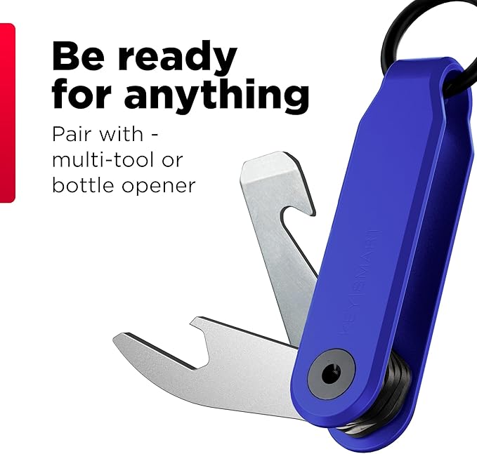 KeySmart Loop - Keychain Key Holder, FKM Silicone Compact Key Organizer for Key Chain, Clutter-Free Compact EDC Key Chains