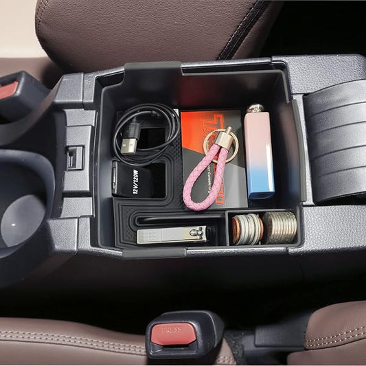 Center Console Organizer Compatible with Toyota Corolla Cross (XG10) 2022 2023 2024 2025 2026 and Corolla 2019-2026 E210, Maximize Space with Tray, Charging Port Coin Holder for Armrest Black