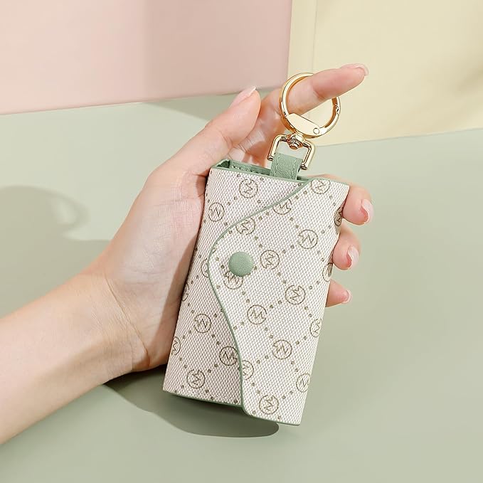 GOLF SUPAGS Women PVC Leather Car Key Chain Card Holder Wallet Pouch 6 Hook Snap Closure keys Money Organizer Case | Card Holder, 6 Hook, Snap Closure, keys, Money Organizer, Case