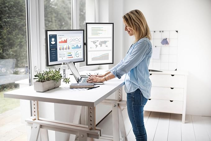 Kanto DML2000 Height Adjustable Desktop ARM Dual Monitor Stand