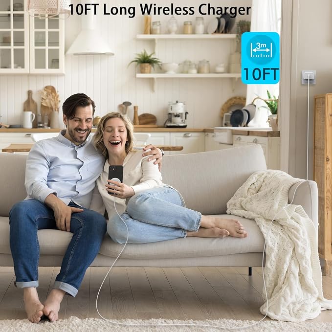 Magnetic iPhone Wireless Charger,10FT Fast Charging Apple Mag Safe Charger Wireless Charging Pad for iPhone Air/17 Pro Max/16 Pro/16 Plus/15 Pro/14/13/12/11/AirPods 3/Pro 3/2 Phone Mag safe Charge Pad