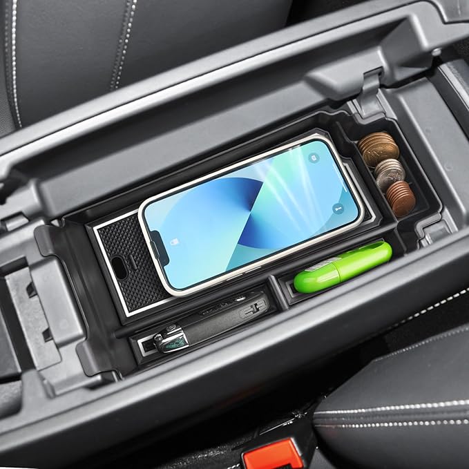 2021-2025 2026 Rogue Center Console Organizer for Nissan Rogue (S/SV/SL/Platinum/Rock Creek/Dark Armor), Durable ABS&Anti-Slip Rubber Console Tray Insert 2026 2025 Rogue Accessories (White)